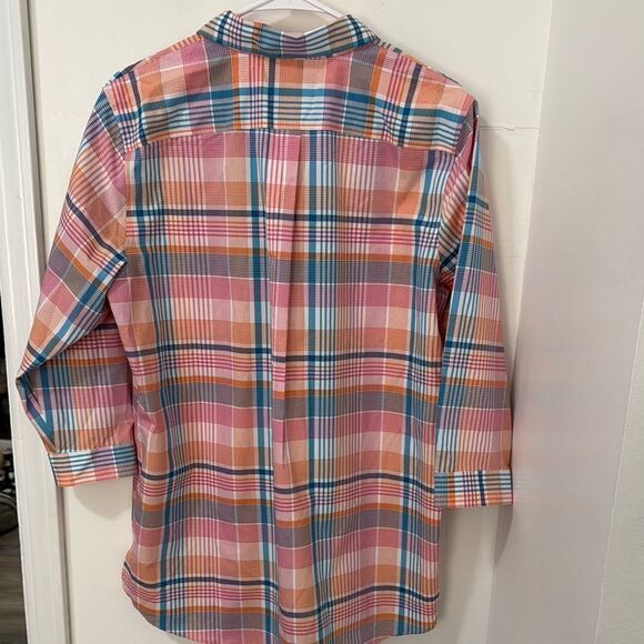 Lands' End Women’s Multicolor Plaid Shirt Size 14 - Picture 2 of 6